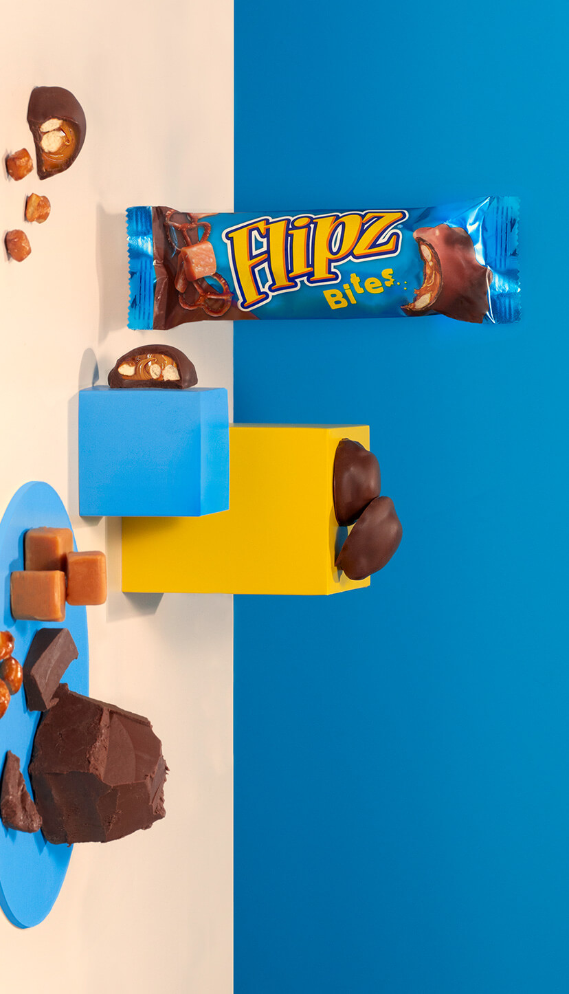 Flipz candy bar containing pretzel bites